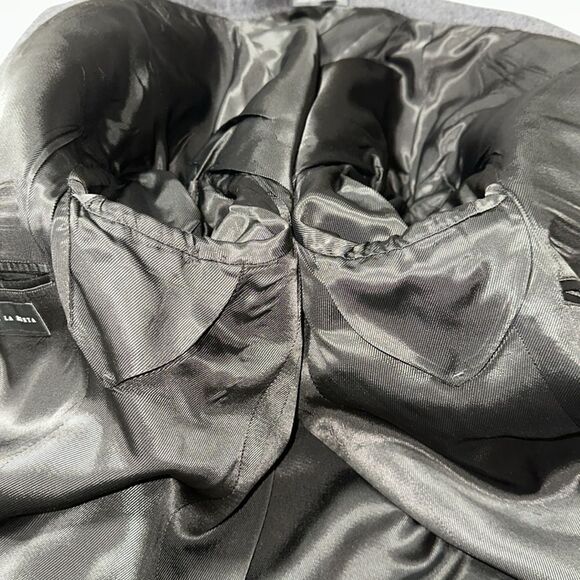 OSCAR DE LA RENTA 44L Gray Pure Wool Cashmere Blend Blazer Jacket Sport Coat - Picture 16 of 16